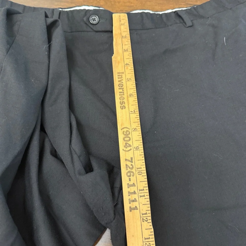 Santorelli Romeo Luxury Serge Black Virgin Wool Dress Pants Men 44 Made in Italy